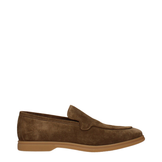 Eleventy Brown Leather Slip-On Loafers