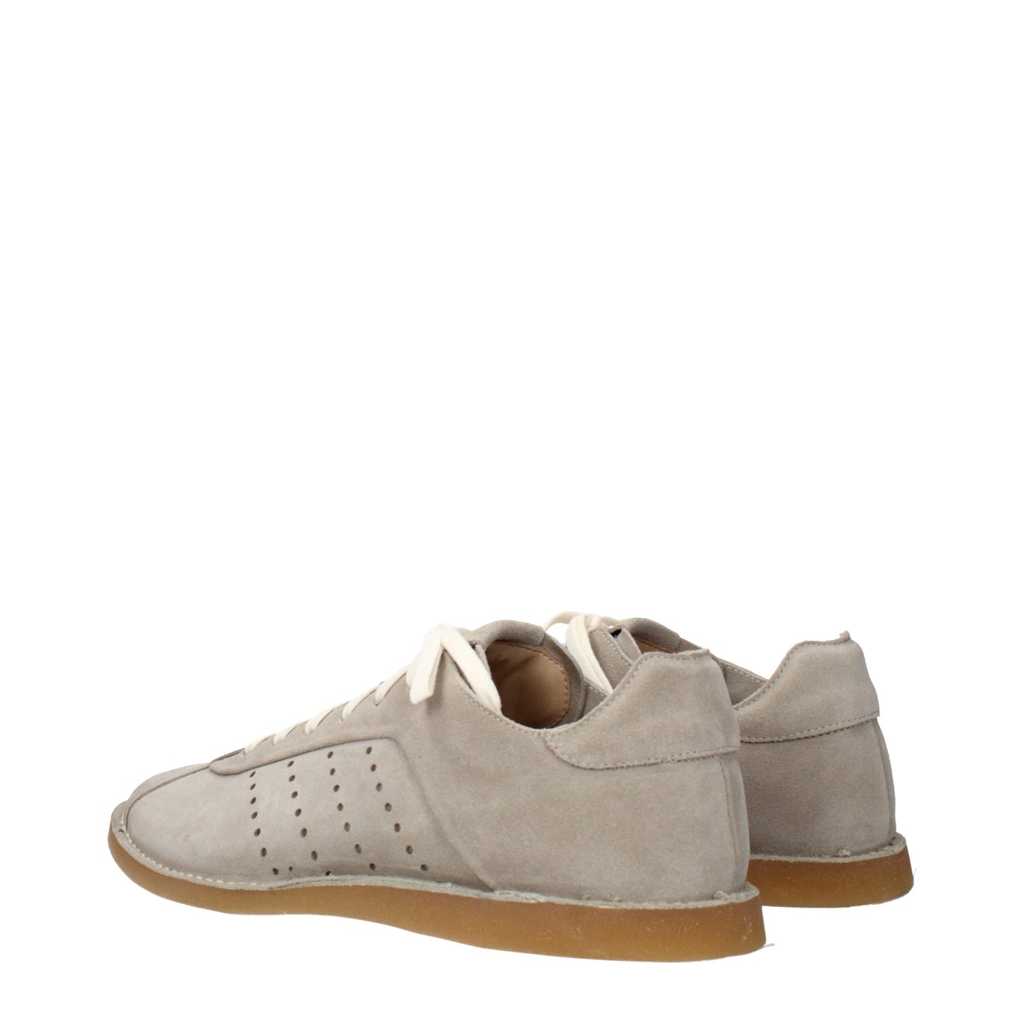 Eleventy Gray Leather Low Top Sneakers