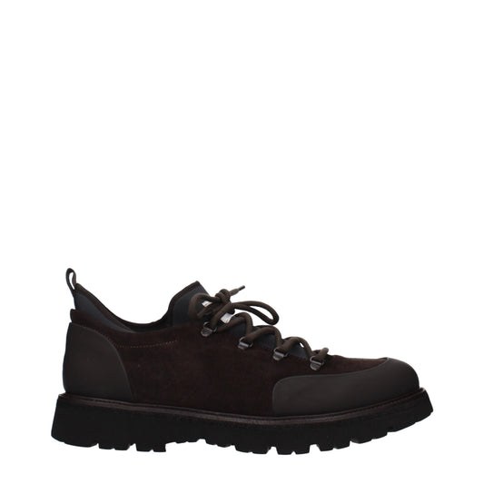 Eleventy Brown Leather Athletic Sneakers