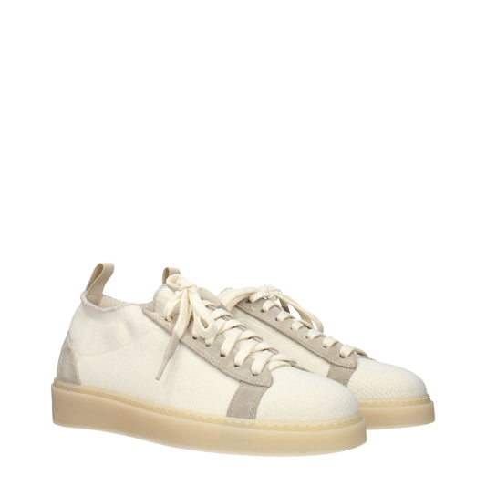Eleventy Beige Fabric Low Top Sneakers