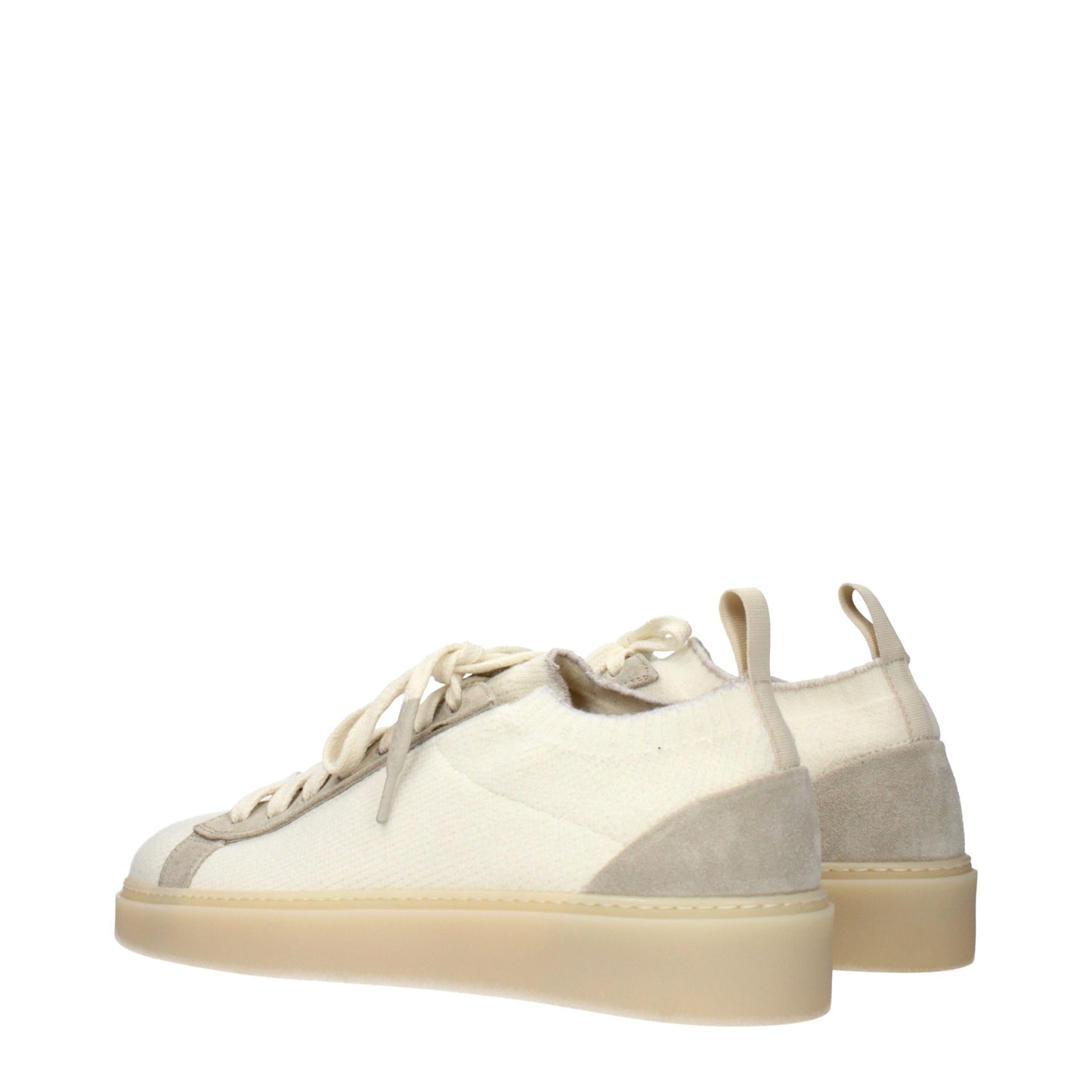 Eleventy Beige Fabric Low Top Sneakers