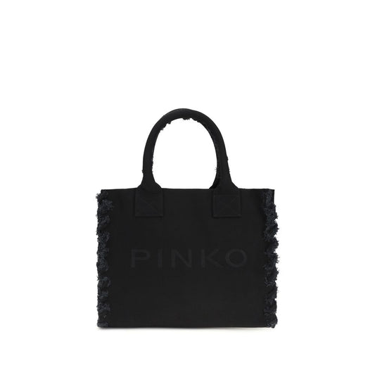 PINKO Black Cotton Shoulder Bag