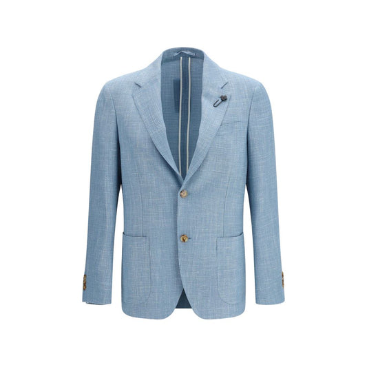 Lardini Blue Silk Blazer