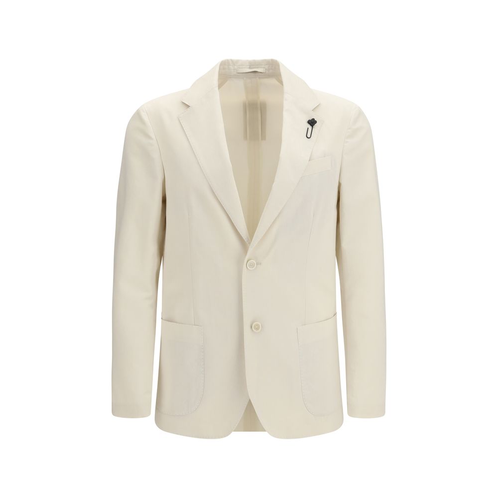 Lardini White Cotton Blazer