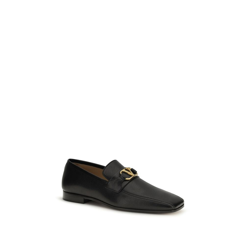 Valentino Garavani Black Goatskin Slip-On Loafers