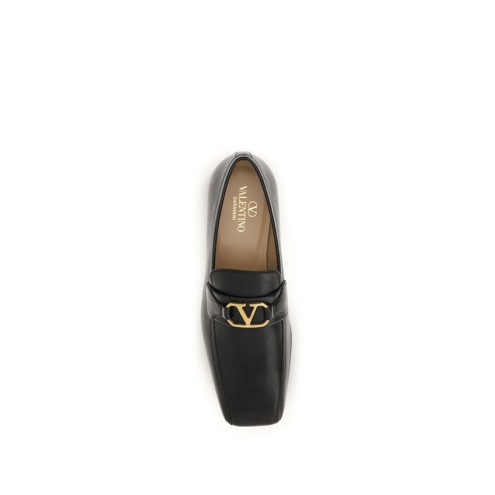 Valentino Garavani Black Goatskin Slip-On Loafers