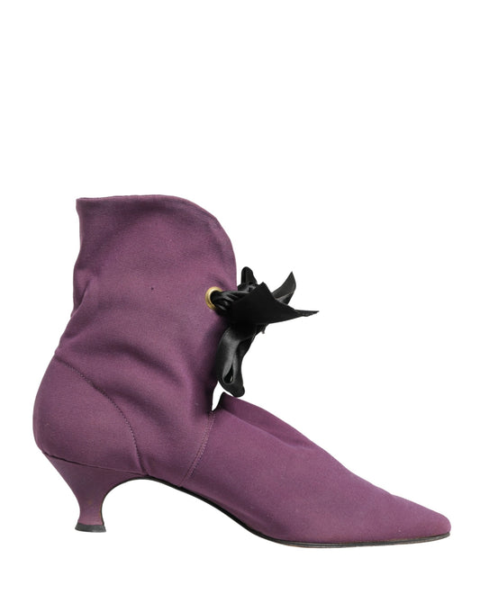 Dolce & Gabbana Purple Mid Calf Boots Shoes