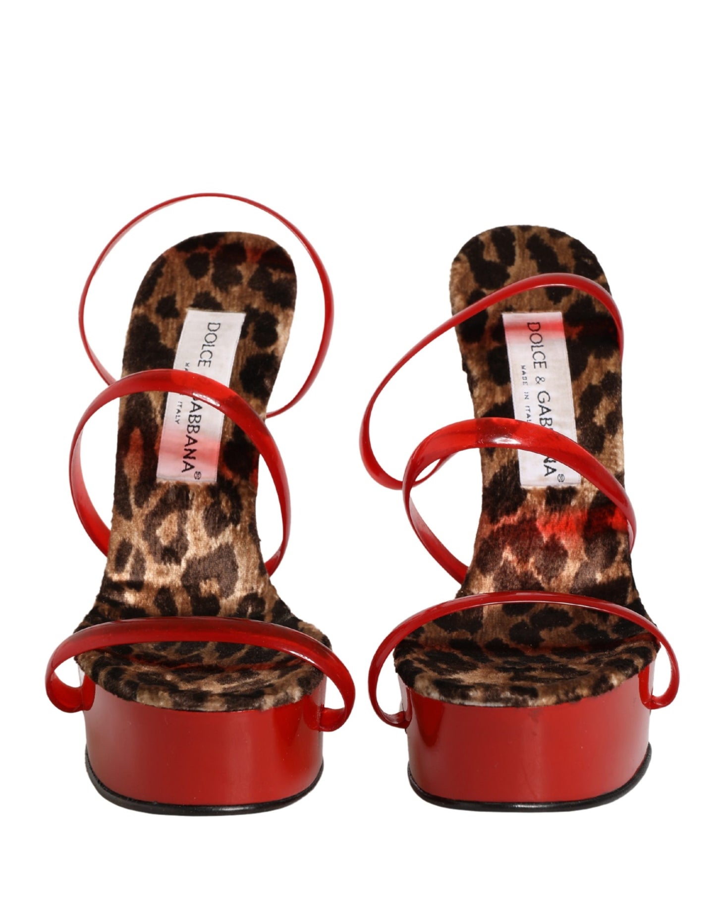 Dolce & Gabbana Red Lacquer Platform Wedge Sandals Shoes