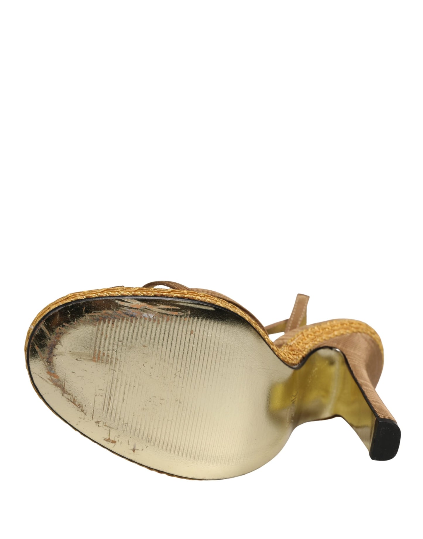 Dolce & Gabbana Brown Braided Ankle Strap Heels Sandals Shoes