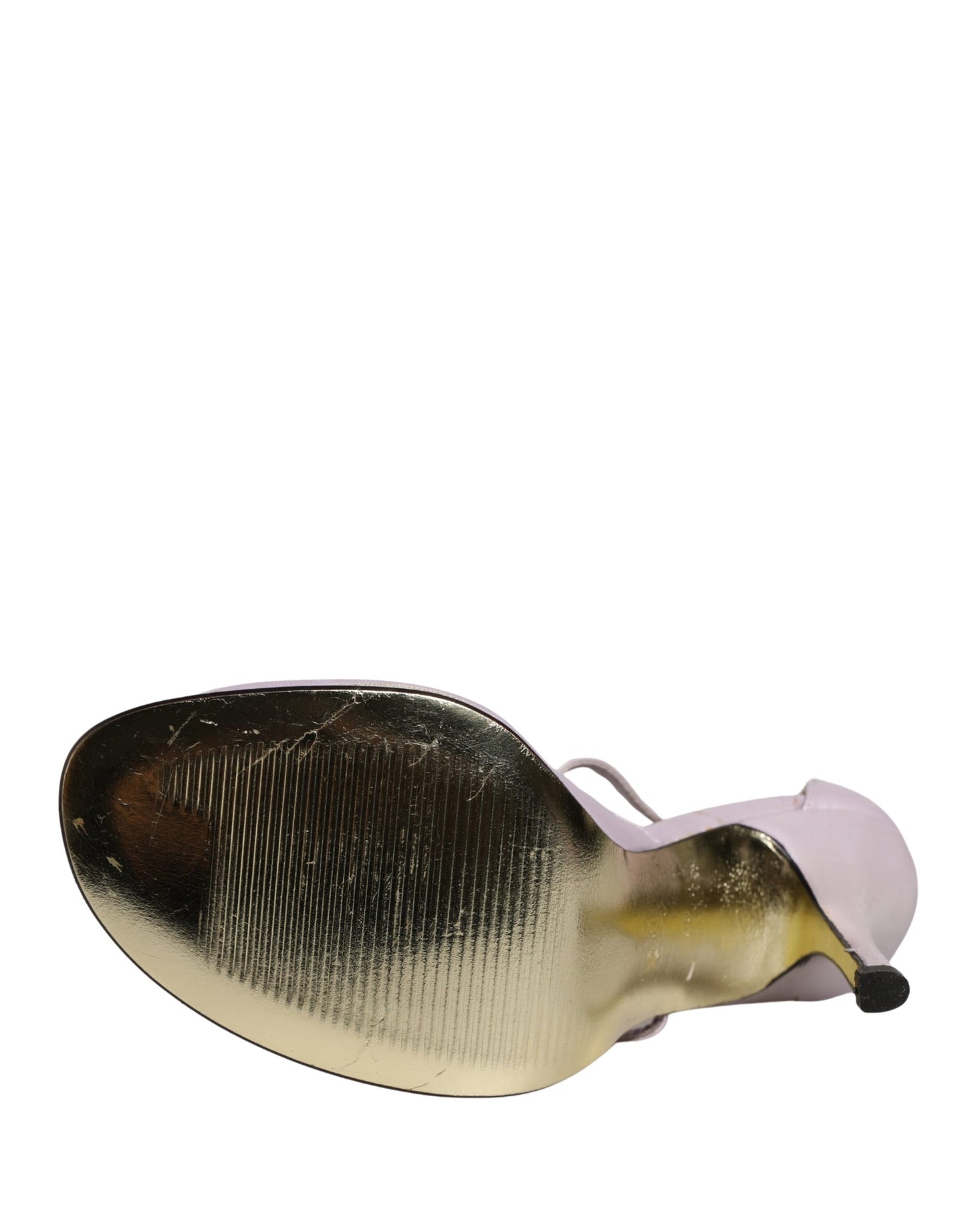 Dolce & Gabbana Purple Leather Open Toe Heels Pumps Shoes