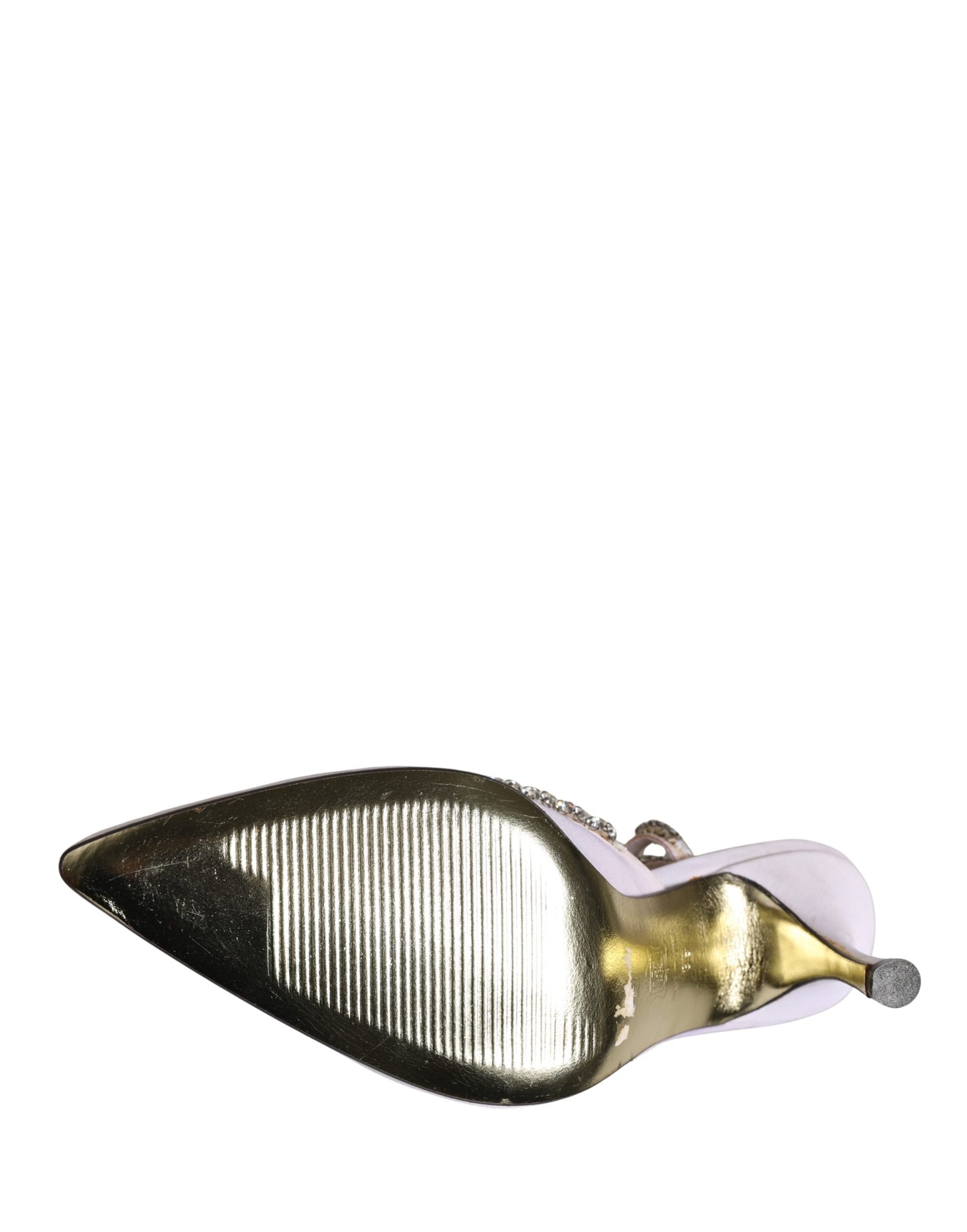 Dolce & Gabbana White Strass Crystal Slingbacks Pumps Shoes