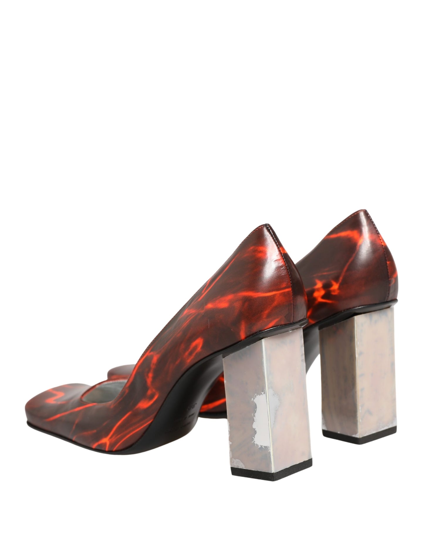 Dolce & Gabbana Multicolor Leather Square Toe Pumps Shoes