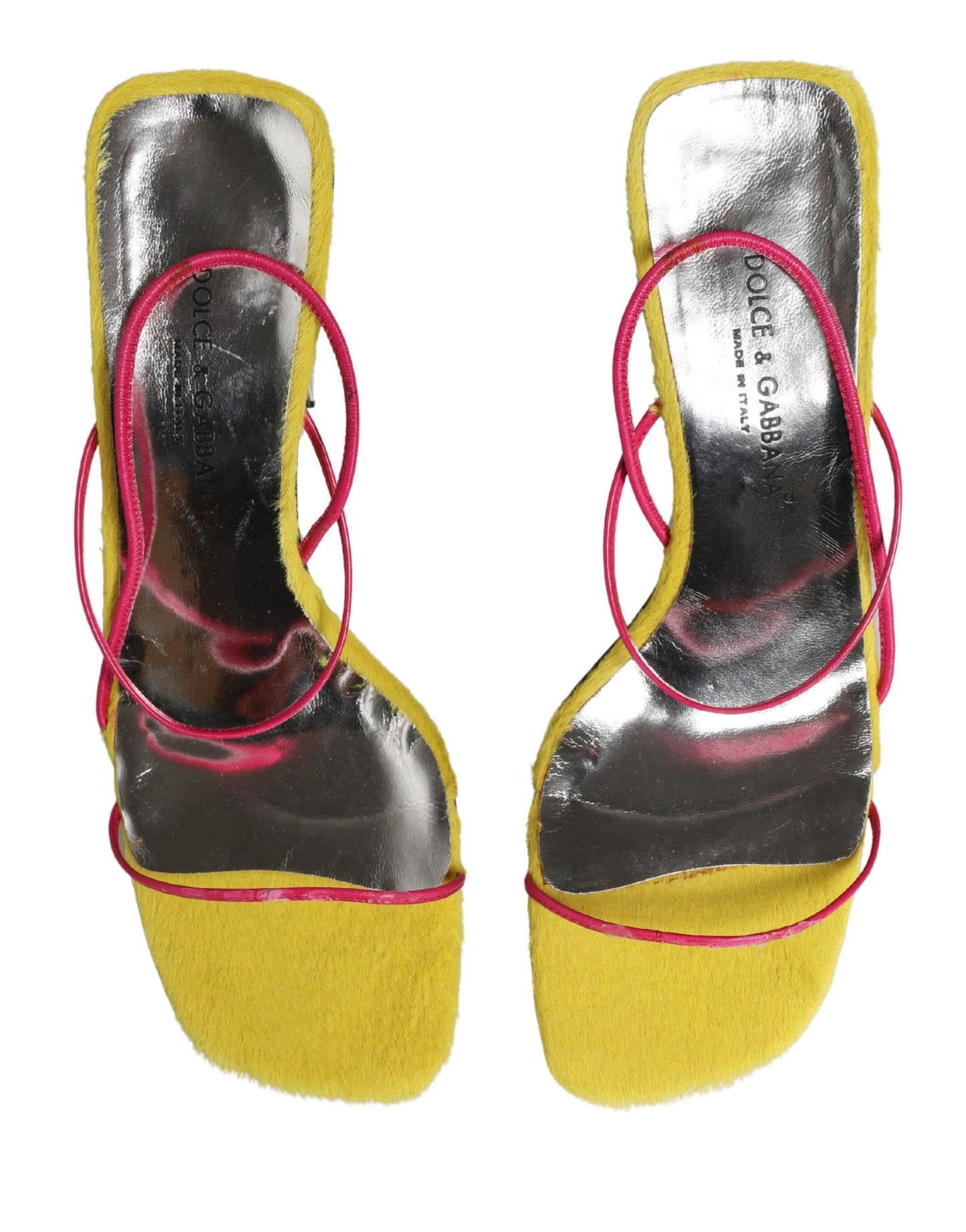 Dolce & Gabbana Multicolor Leather Block Heels Sandals Shoes