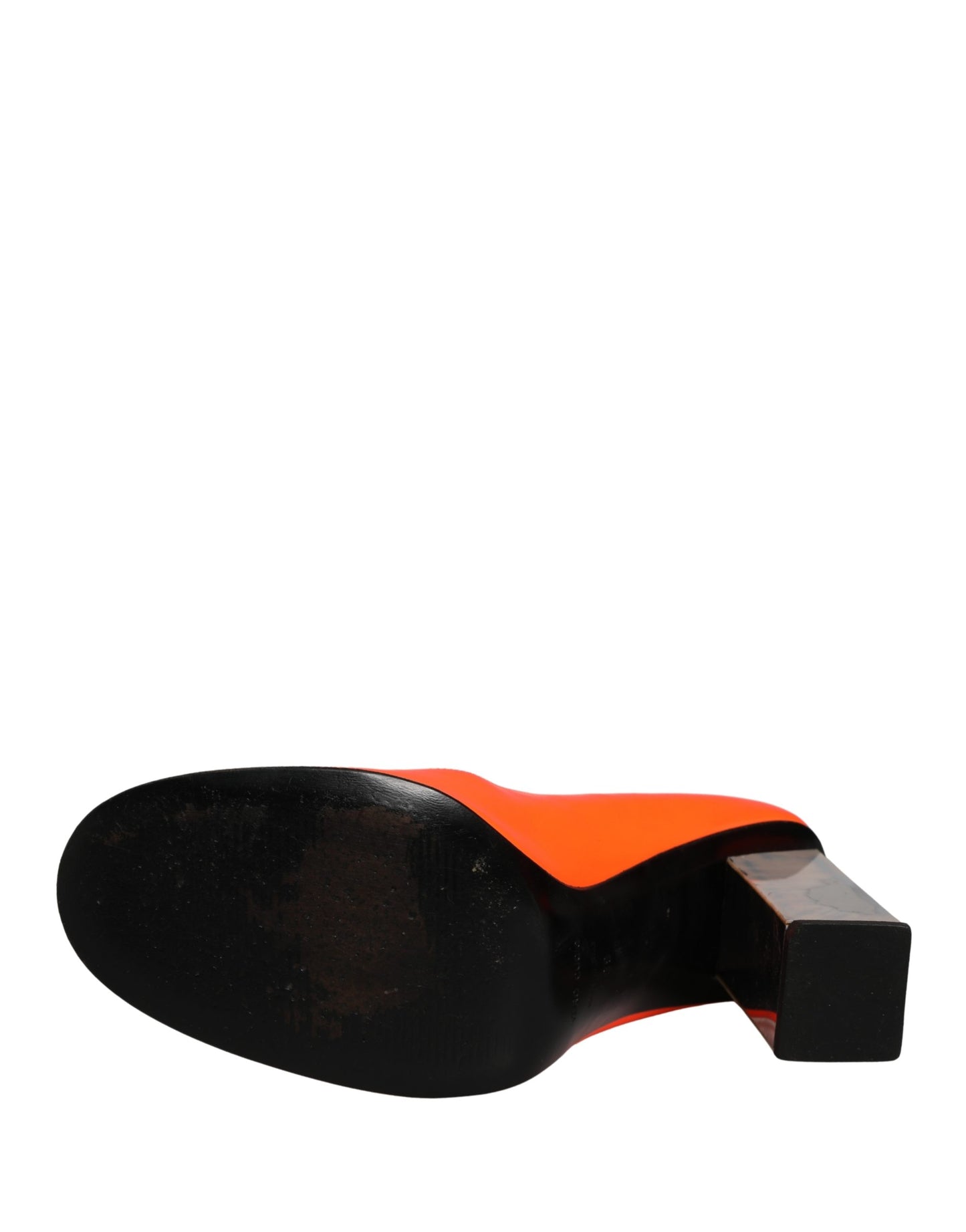 Dolce & Gabbana Orange Patent Leather Heels Pumps Shoes