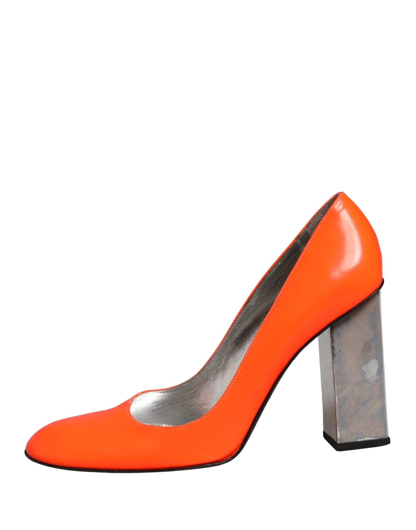 Dolce & Gabbana Orange Patent Leather Heels Pumps Shoes