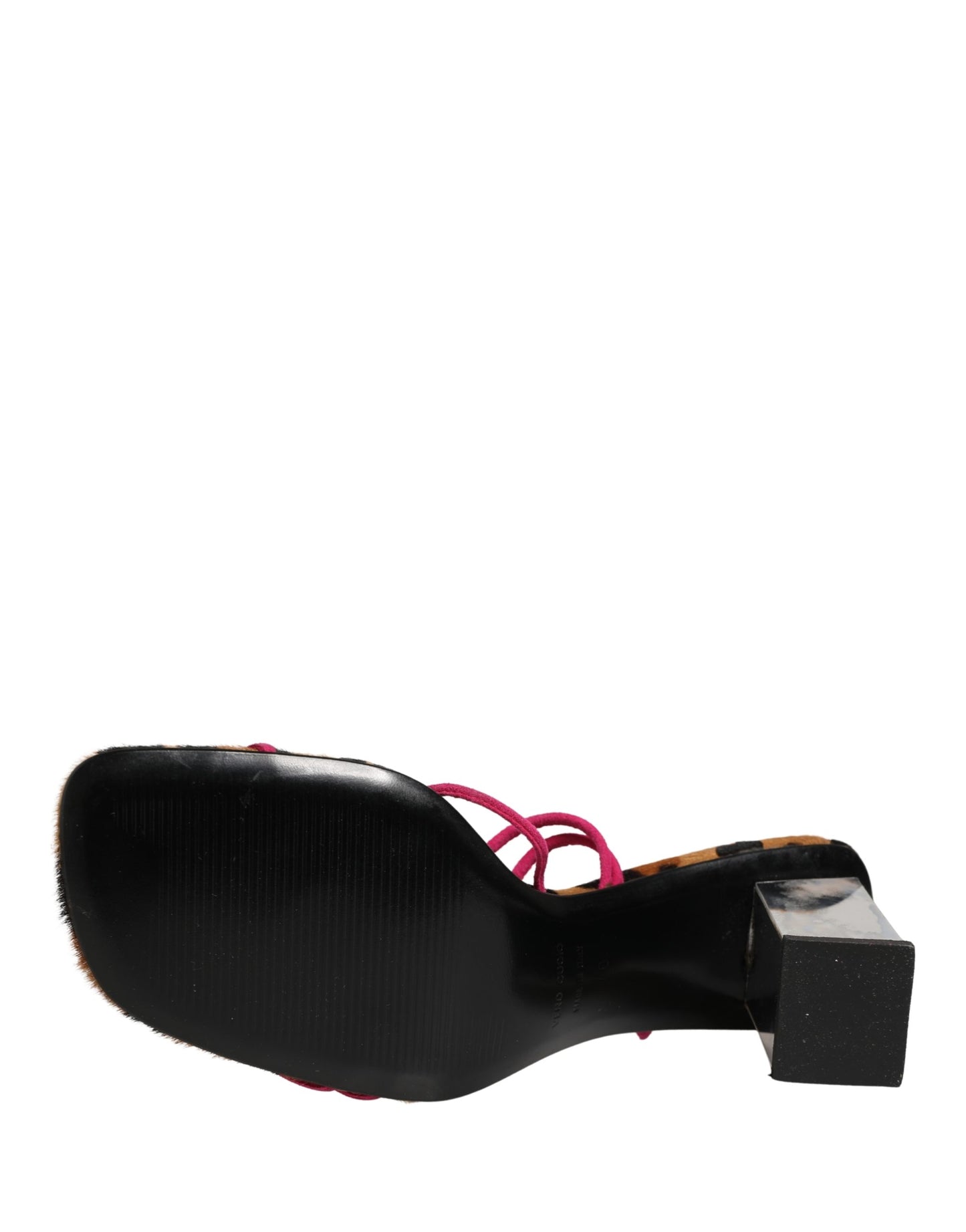 Dolce & Gabbana Multicolor Leather Block Heels Sandals Shoes