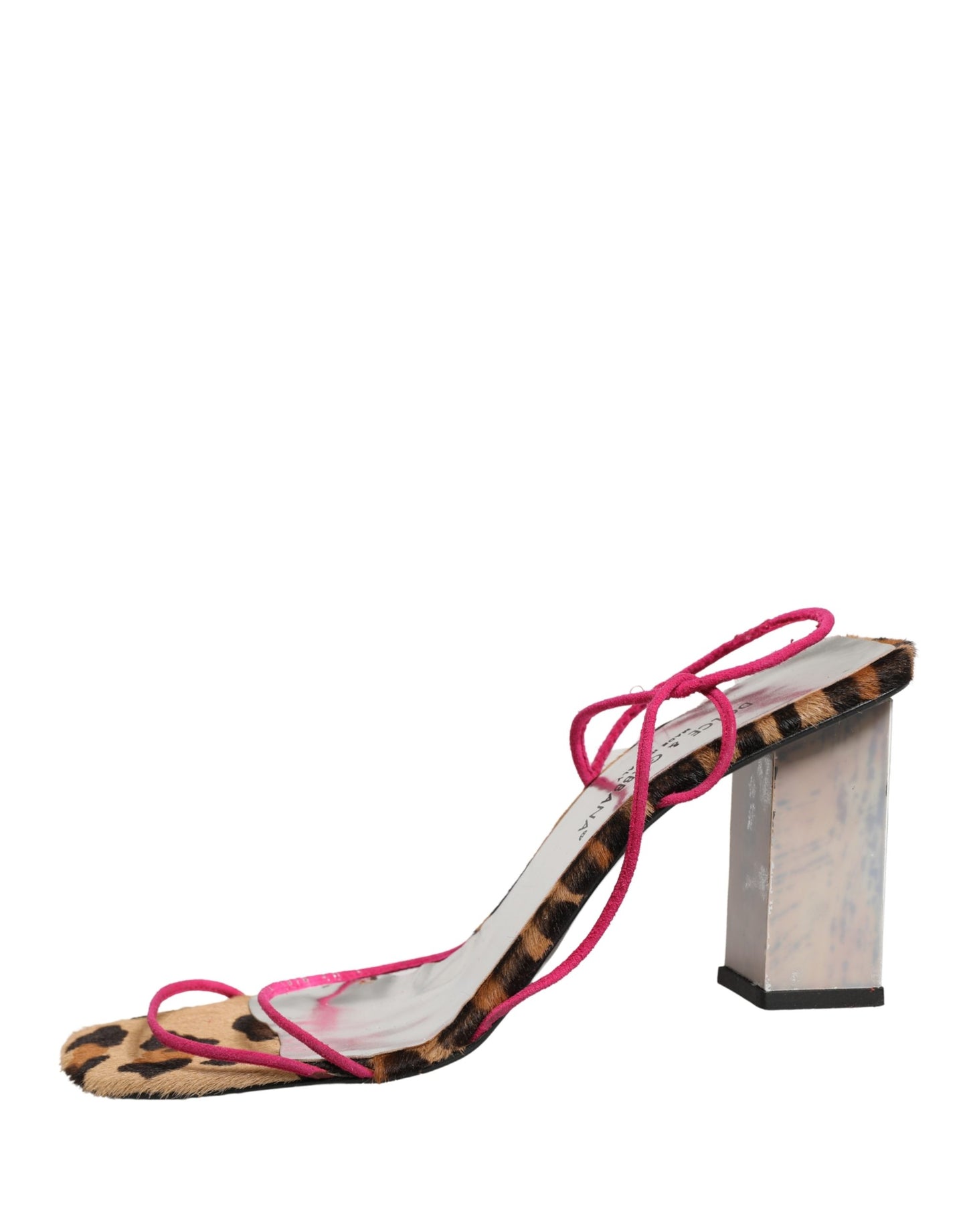 Dolce & Gabbana Multicolor Leather Block Heels Sandals Shoes