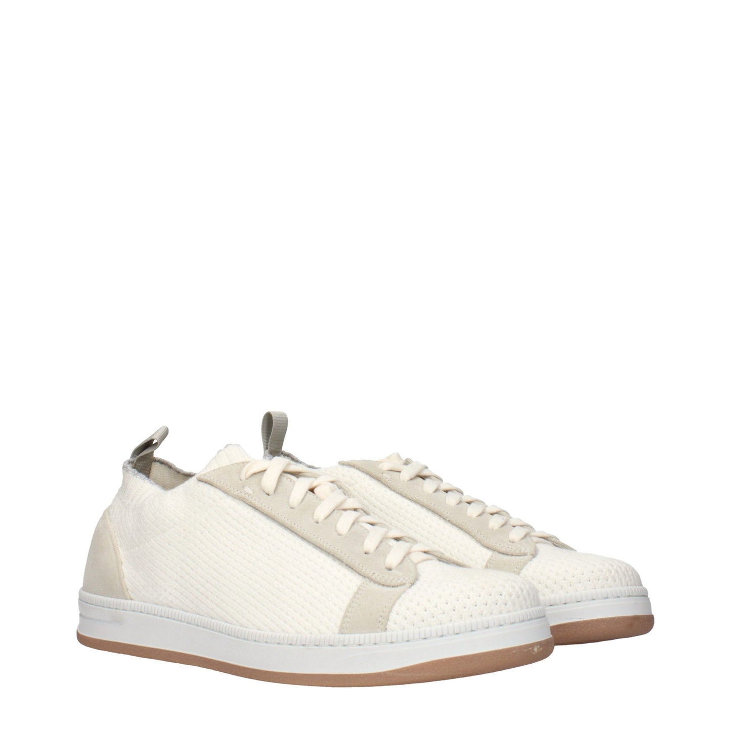 Eleventy White Fabric Low Top Sneakers