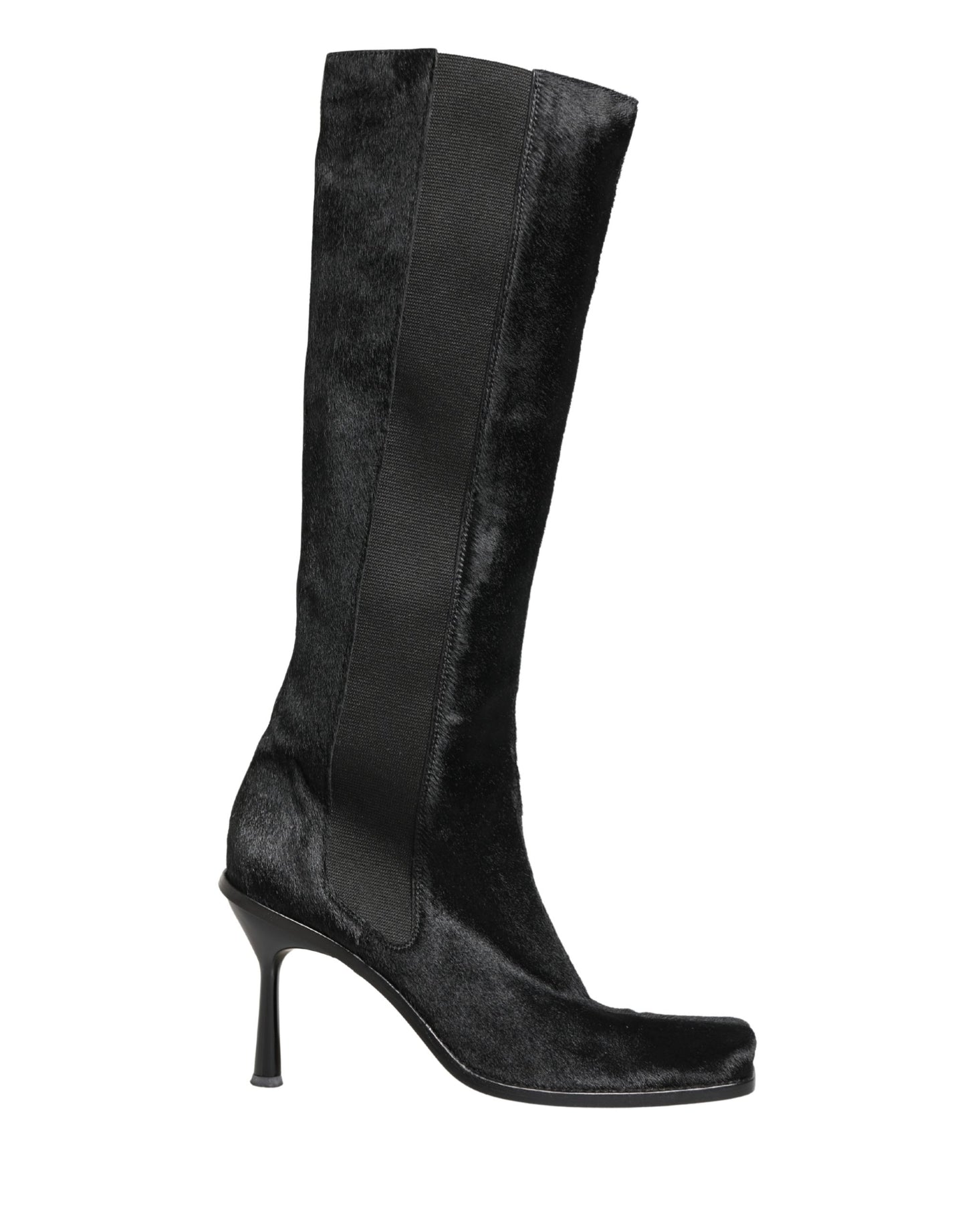 Dolce & Gabbana Black Suede Leather Knee High Boots Shoes