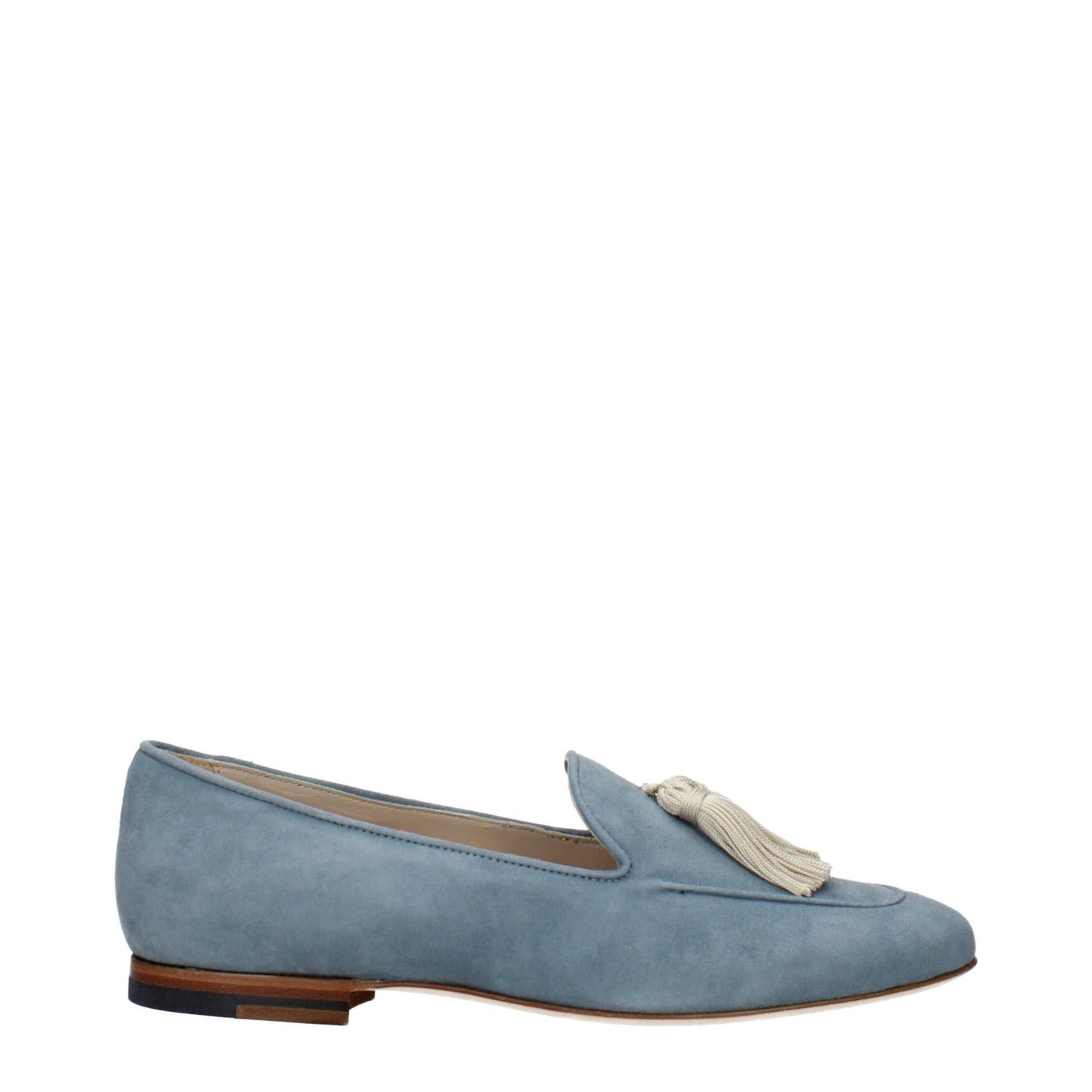 Eleventy Light Blue Leather Slip-On Loafers