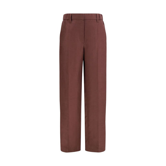 Brunello Cucinelli Brown Linen Casual Pants