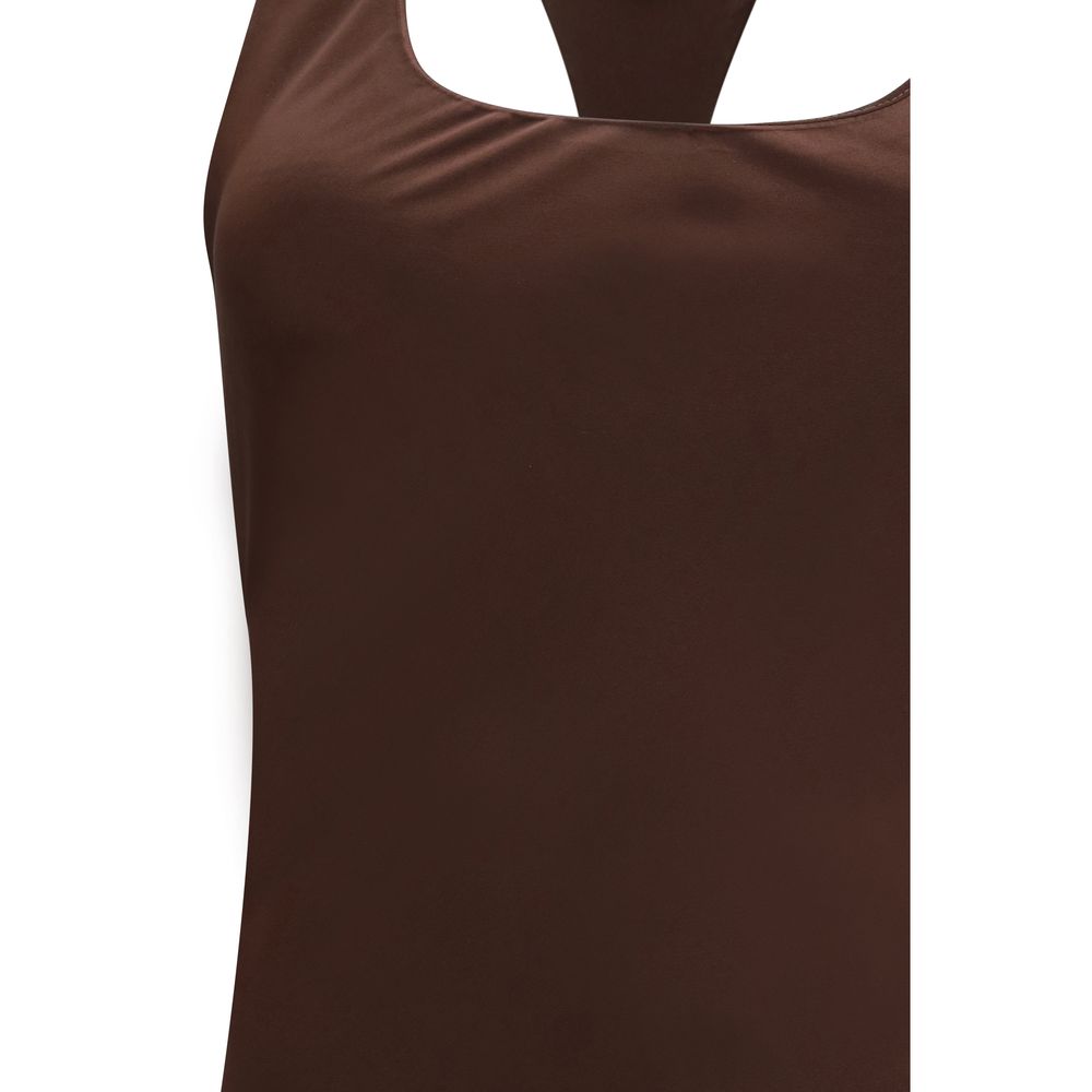 Staud Brown Acetate Casual Dress