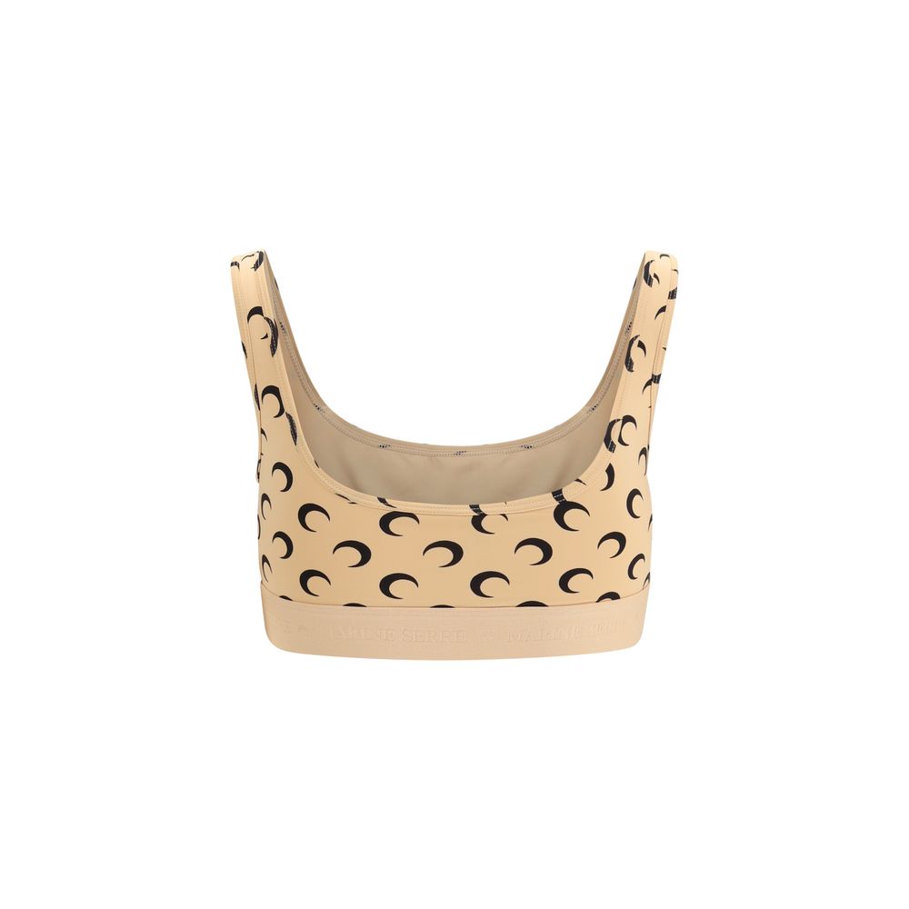 Marine Serre Beige Polyamide Sport Bra