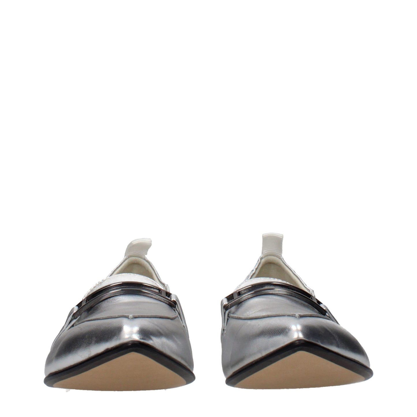 Eleventy Gray Leather Slip-On Loafers