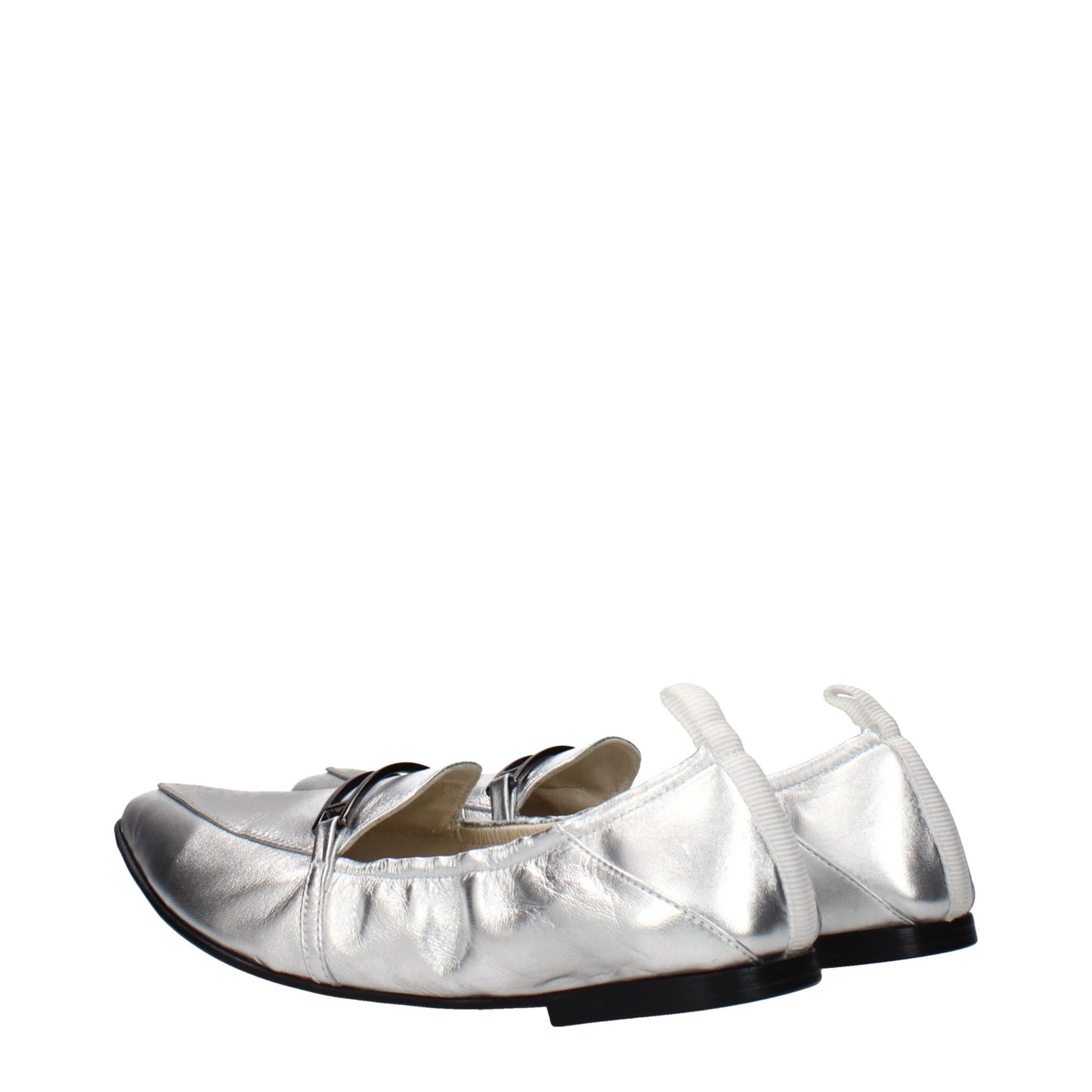 Eleventy Gray Leather Slip-On Loafers