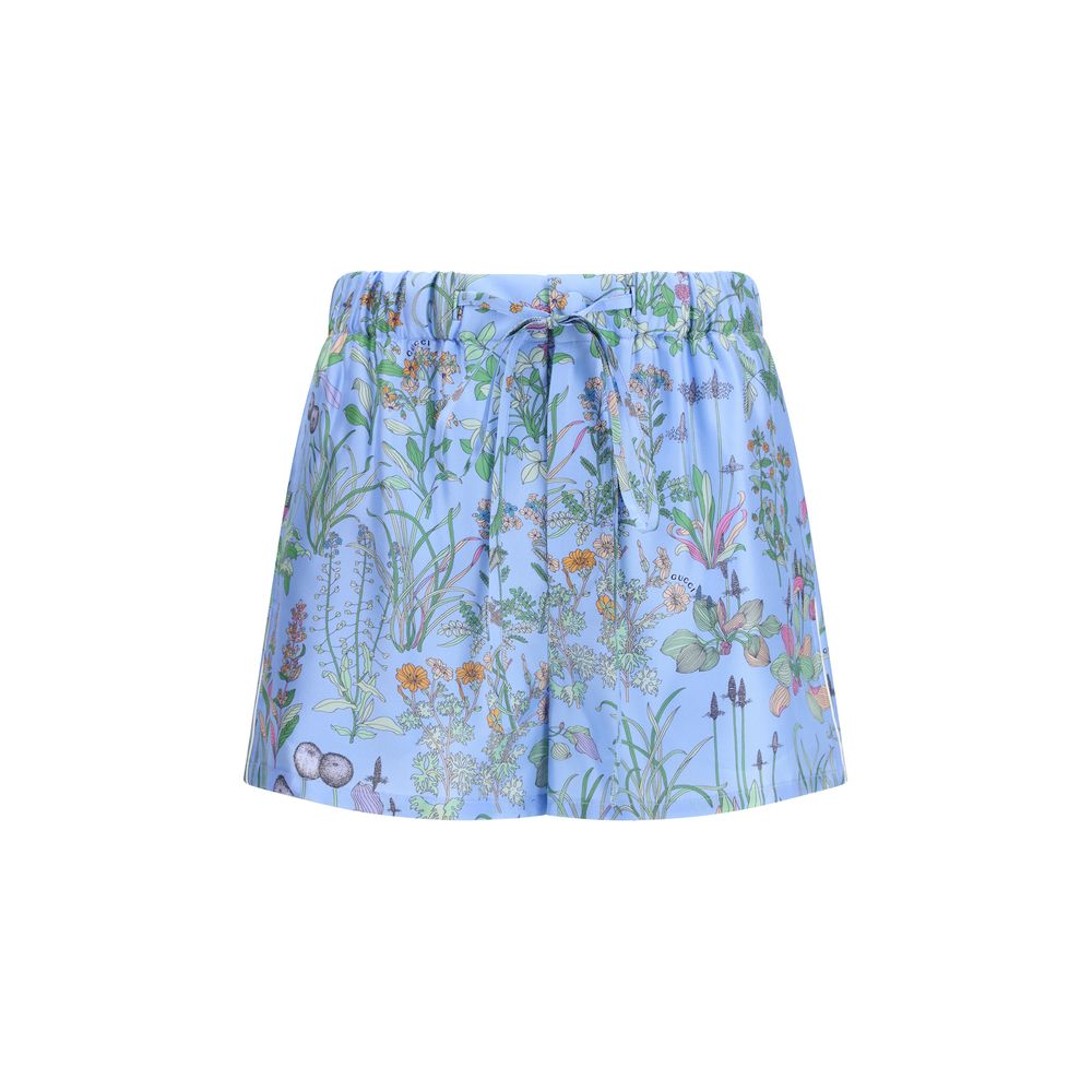 Gucci Blue Silk Bermuda Shorts