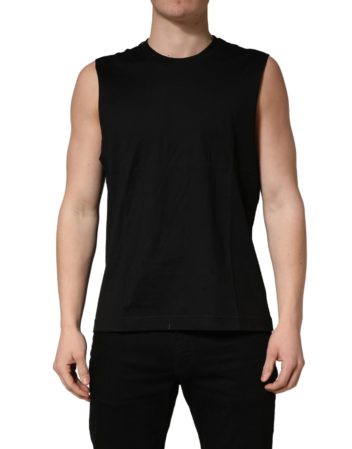 Dolce & Gabbana Black Crew Neck Sleeveless Tank Top T-shirt