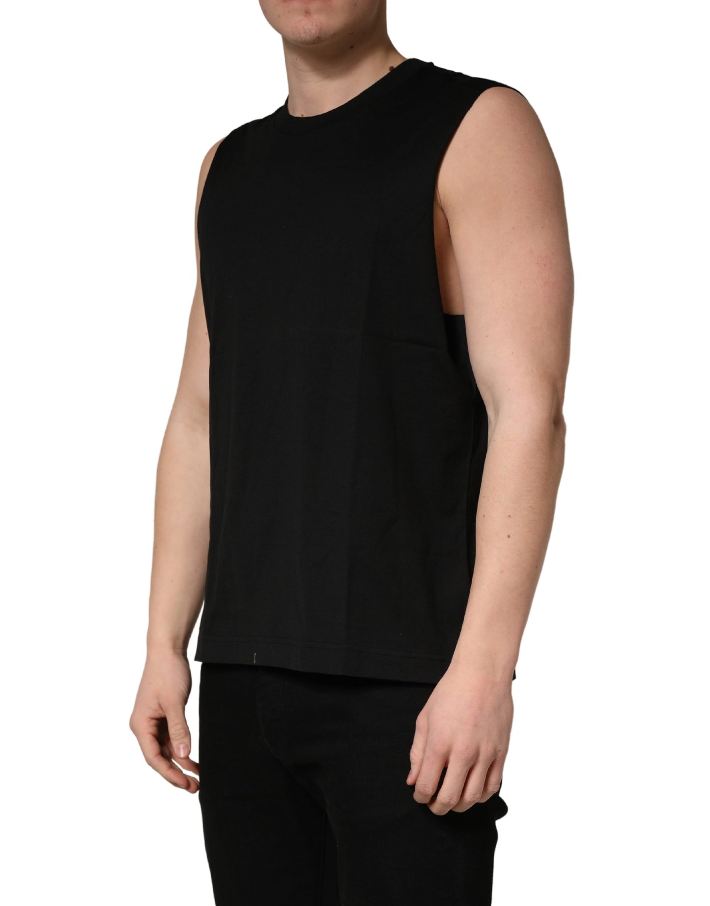 Dolce & Gabbana Black Crew Neck Sleeveless Tank Top T-shirt