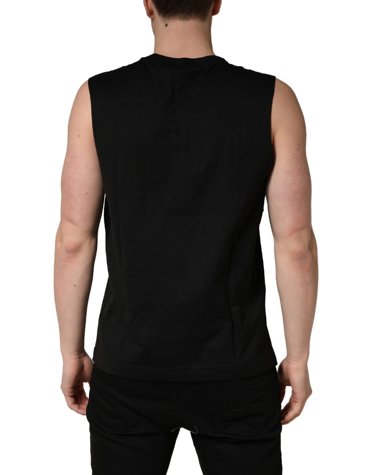 Dolce & Gabbana Black Crew Neck Sleeveless Tank Top T-shirt