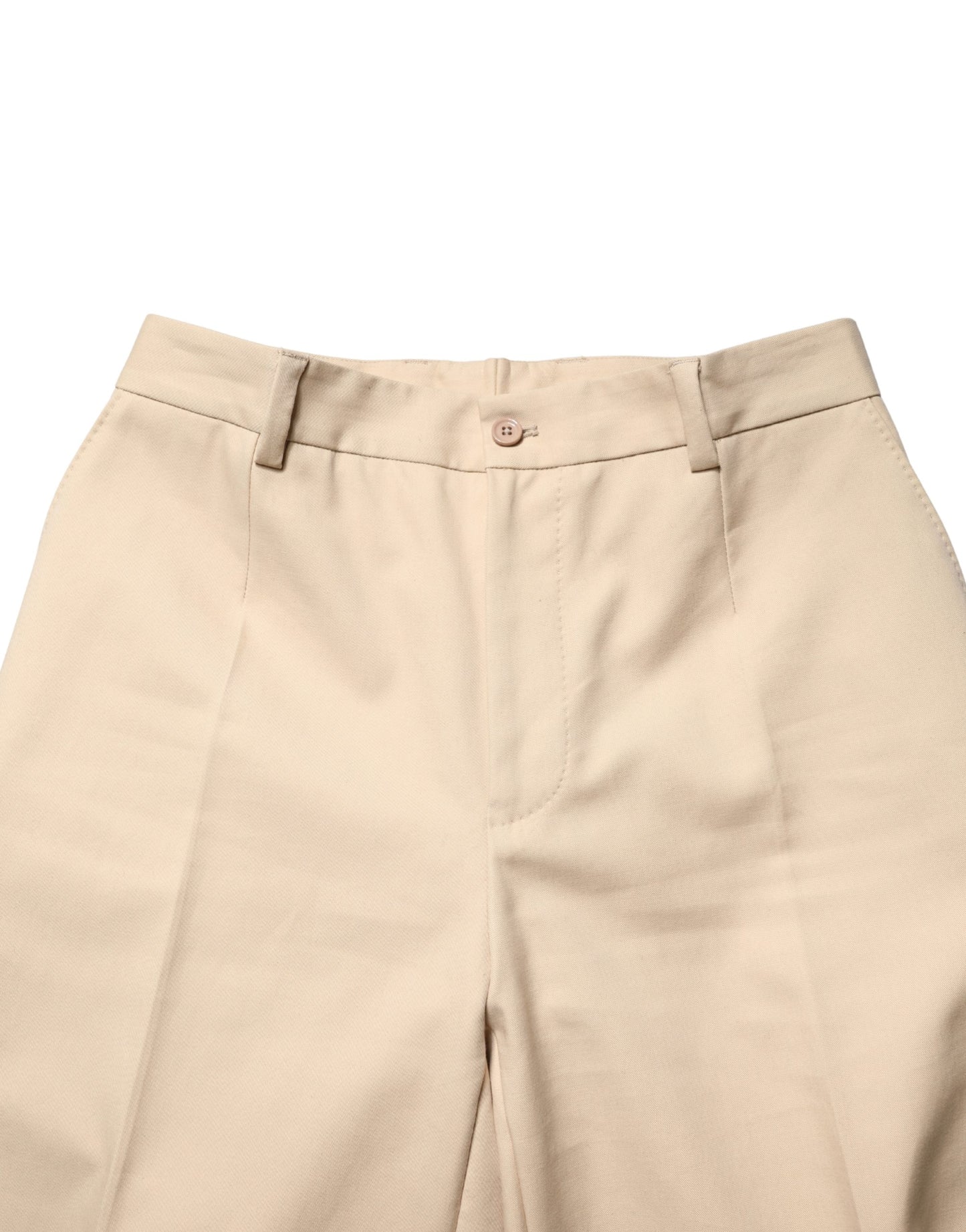 Dolce & Gabbana Beige Cotton Straight Men Dress Trouser Pants