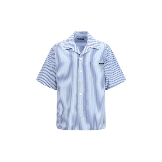 Dolce & Gabbana Blue Cotton Shortsleeve Shirt