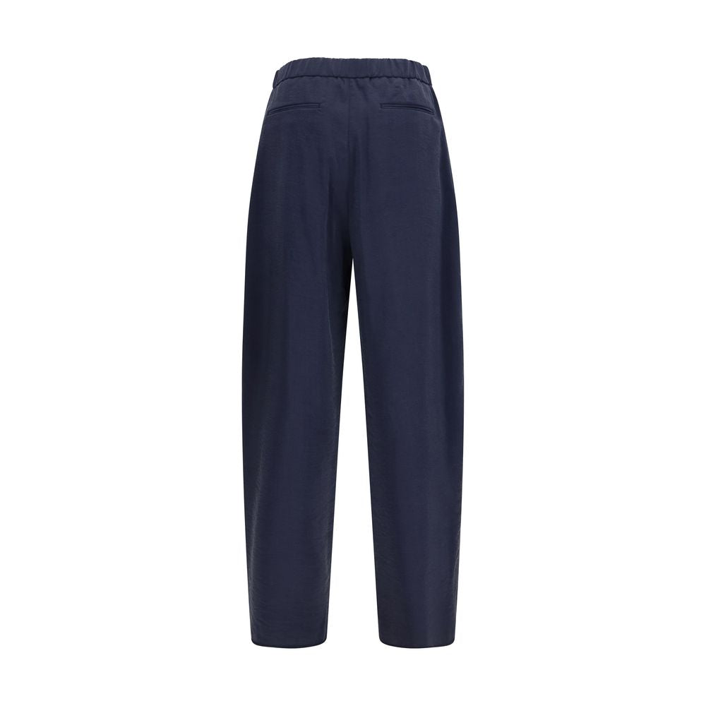 Giorgio Armani Blue Silk Casual Pants