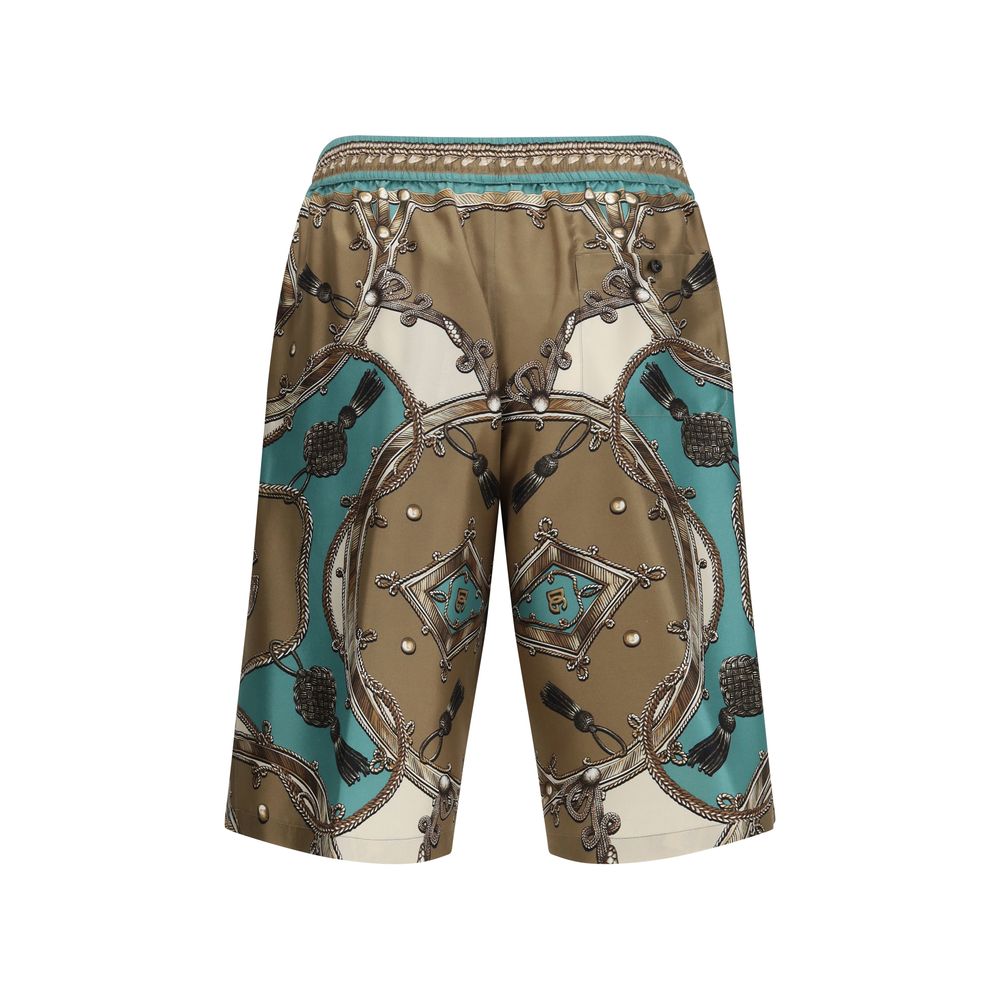 Dolce & Gabbana Multicolor Silk Bermuda Shorts