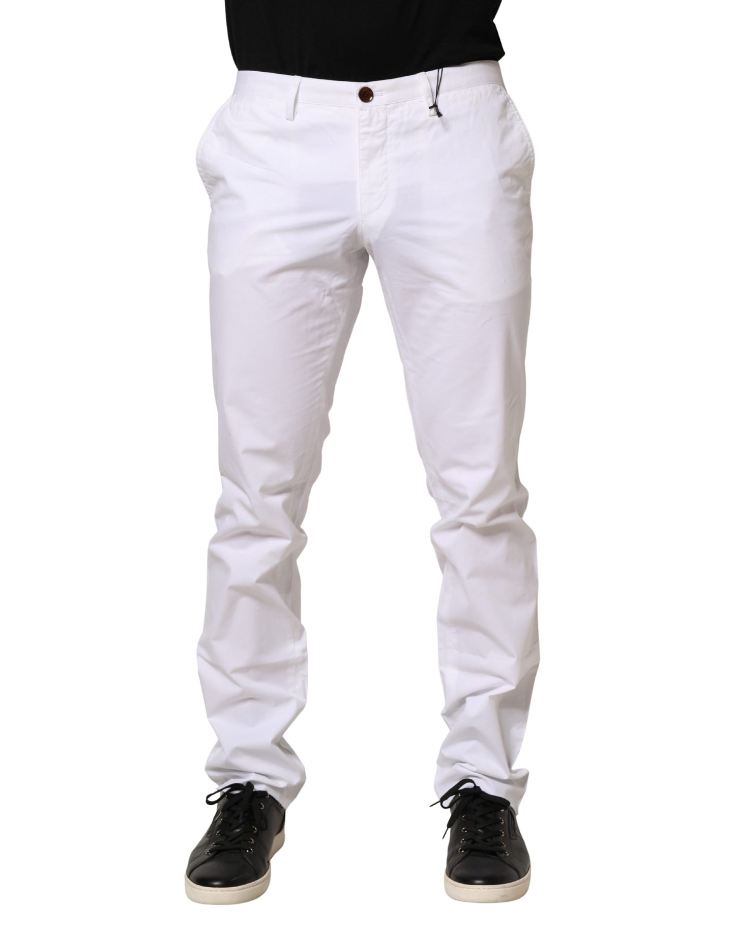 Hugo Boss White Mid Waist Skinny Chino Casual Trouser Pants