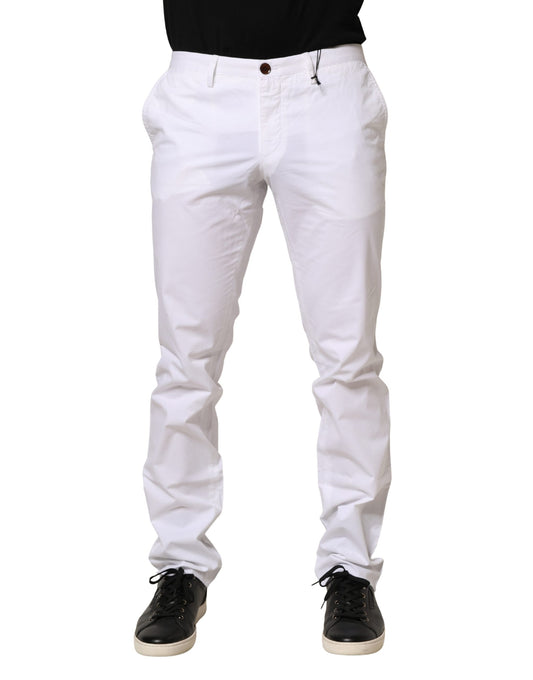 Hugo Boss White Mid Waist Skinny Chino Casual Trouser Pants