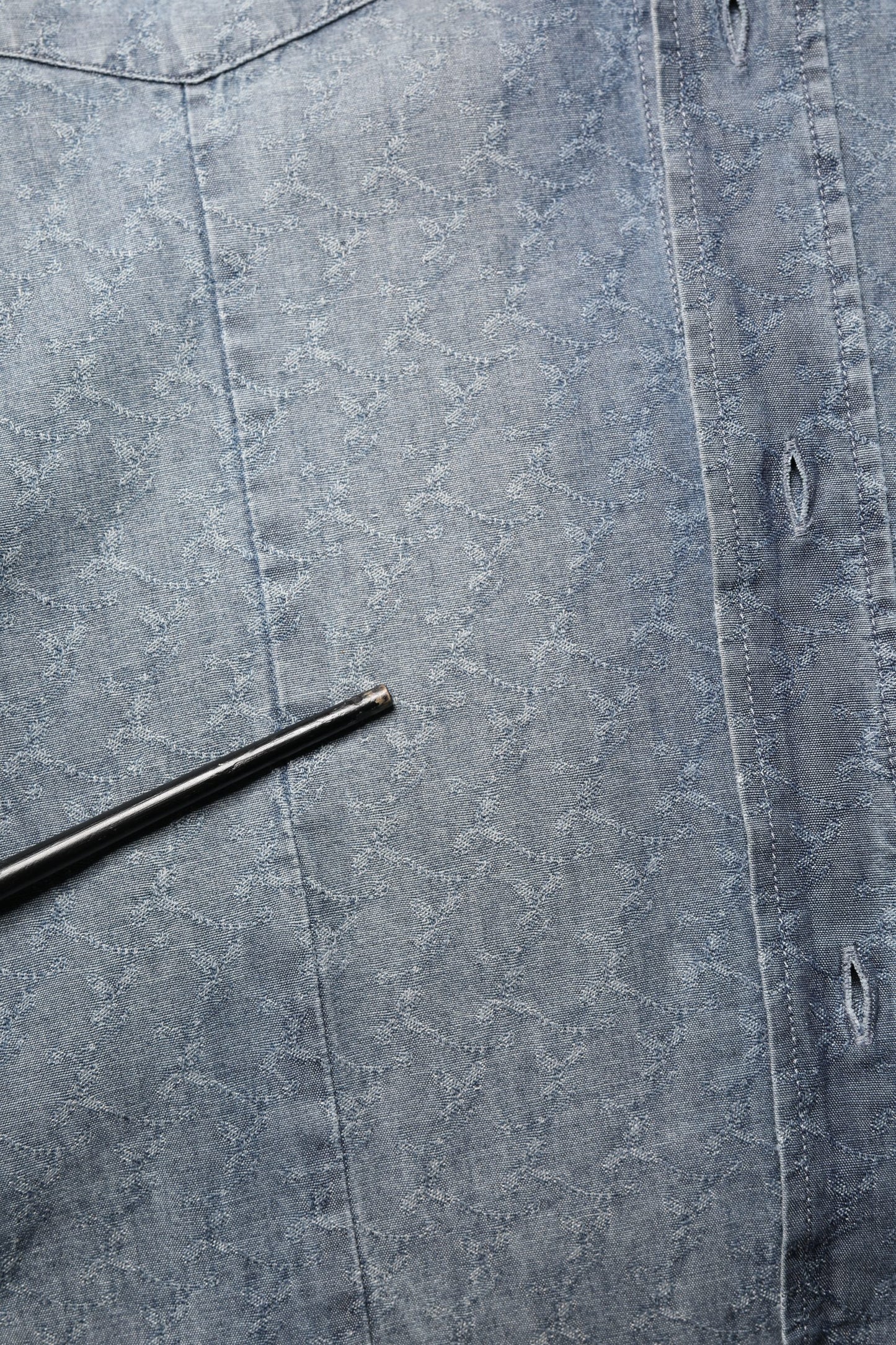 Domenico Tagliente DarkBlue Long Sleeve Collared Denim Shirt