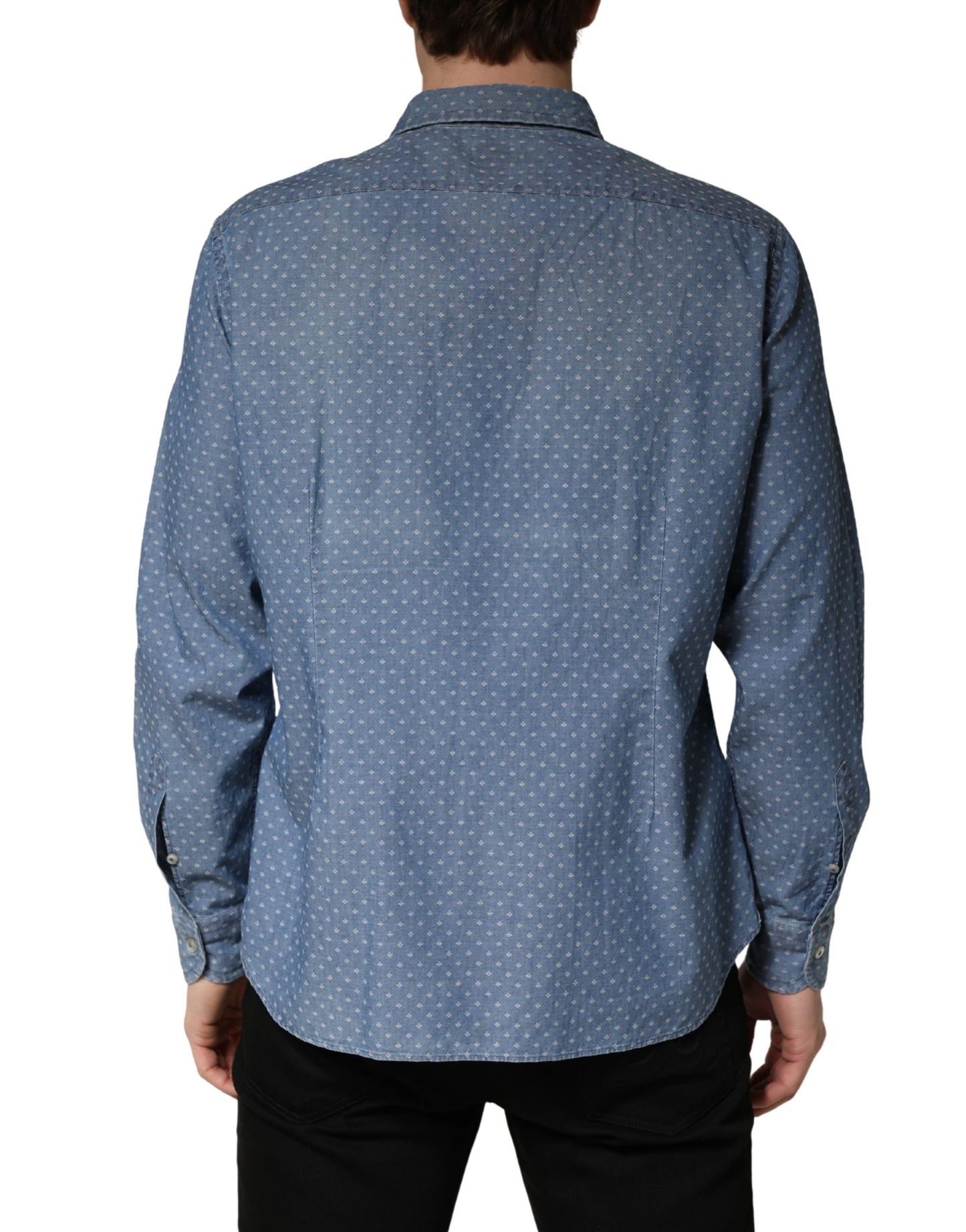 Domenico Tagliente Blue Long Sleeve Collared Casual Shirt