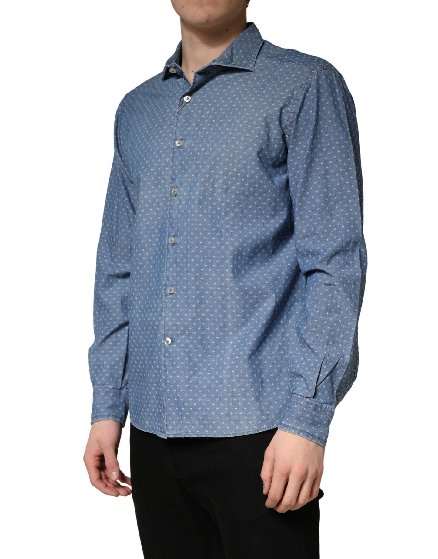 Domenico Tagliente Blue Long Sleeve Collared Casual Shirt