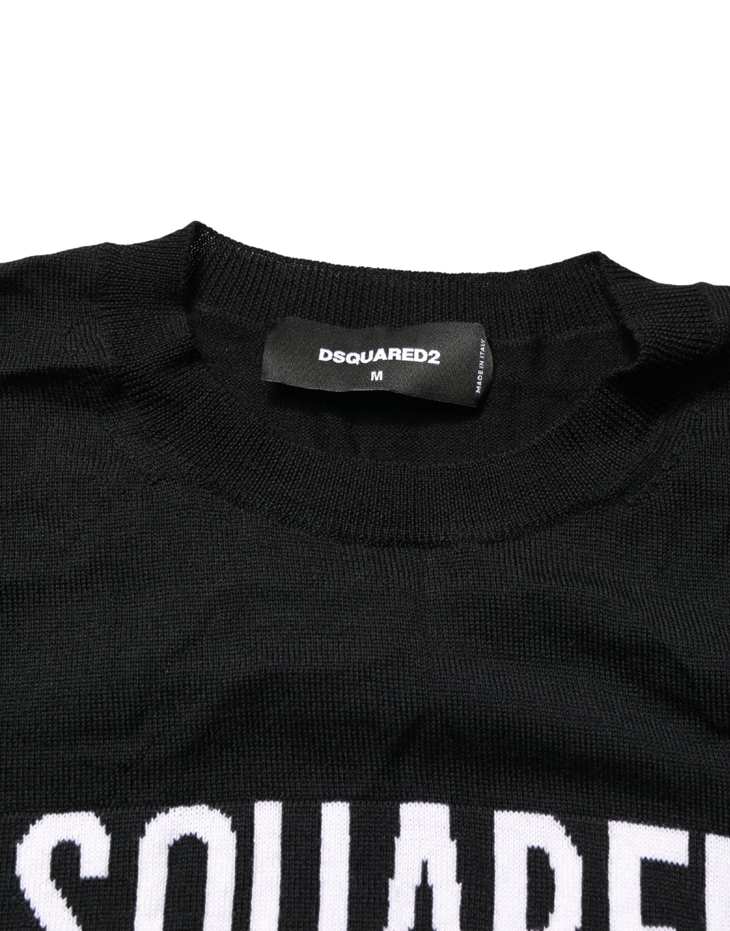 Dsquared² Black Logo Knitted Crew Neck Men Pullover Sweater