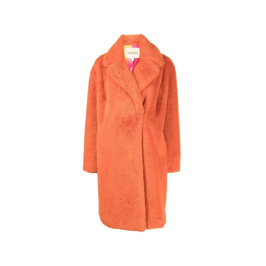 Apparis Orange Faux Fur Coat