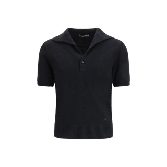 Dolce & Gabbana Black Cotton Polo Shirt