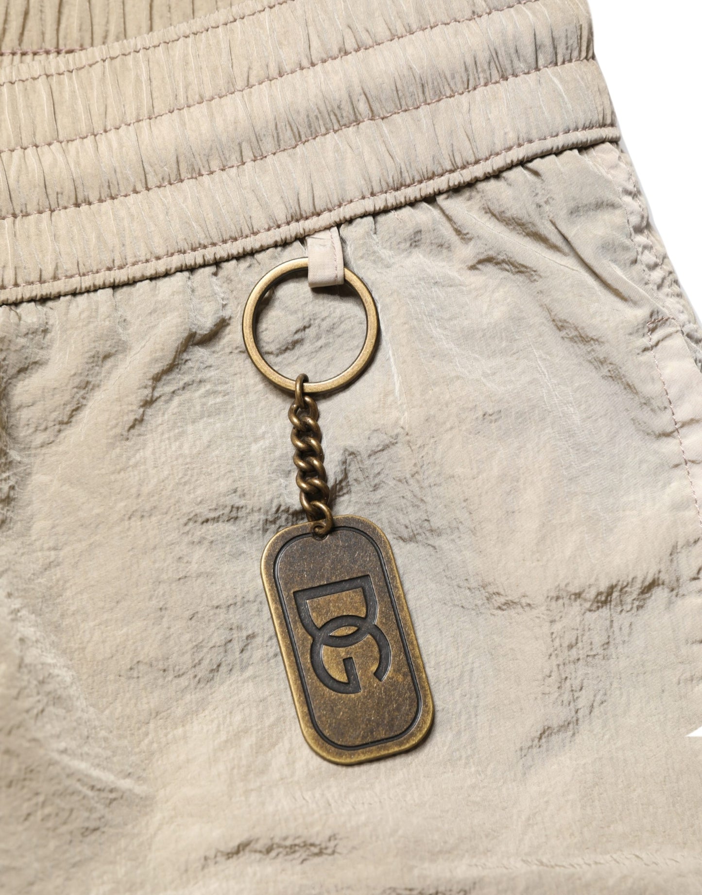 Dolce & Gabbana Brown Nylon Drawstring Swim Shorts Swimwear