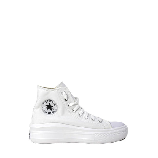 Converse White Cotton High Top Sneakers