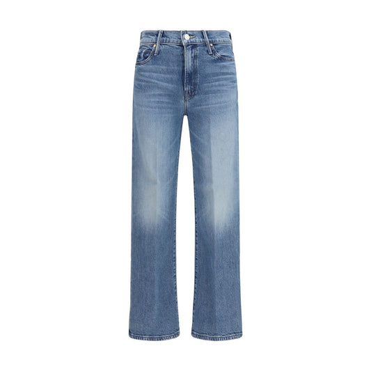 Mother Denim Blue Cotton Straight-Leg Jeans
