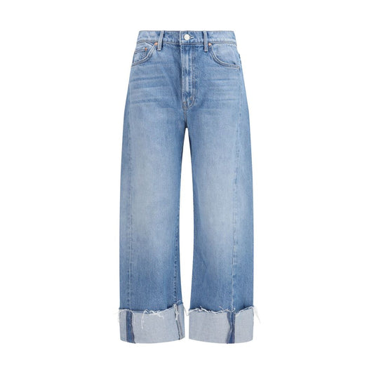 Mother Denim Blue Cotton Cropped Jeans
