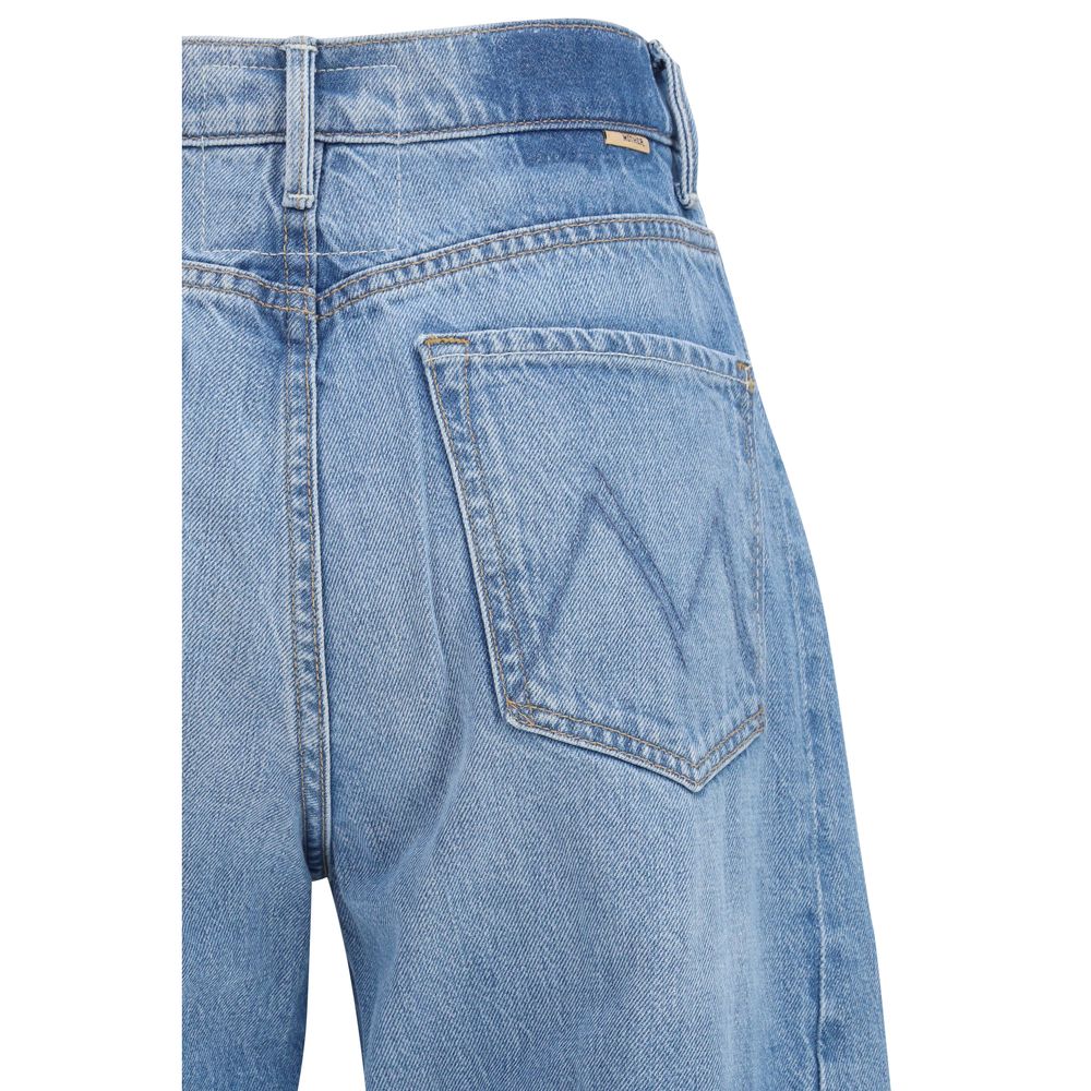 Mother Denim Blue Cotton Cropped Jeans